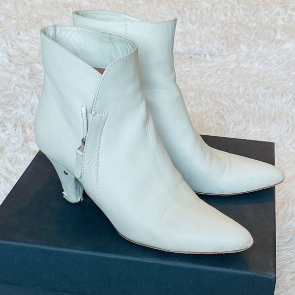 Laurence Dacade Stella Leather Ankle Boot, Off White - Picture 2 of 6